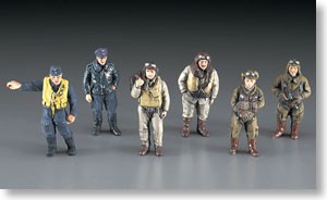 Hasegawa 361072 WW.II Pilot Figure Set (Japanese German U.S/British Pilot Figures) 1/48