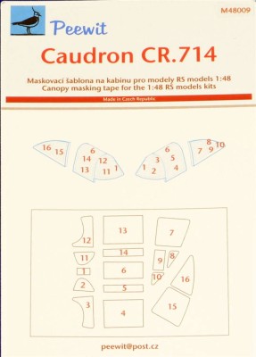Peewit PW-M48009 1/48 Canopy mask Caudron CR.714 (RS MODEL)