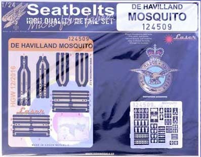 HGW 124509 Seatbelts De Havilland MOSQUITO (LASER&amp;PE) 1/24