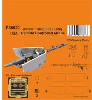 CMK P35020 Hetzer/Stug IIIG (late) - remote contr. MG 34 1/35
