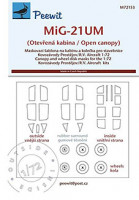 Peewit M72153 1/72 Canopy mask MiG-21UM open canopy (KP,RV)