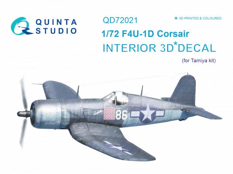 Quinta studio QD72021 F4U-1D Corsair (для модели Tamiya) 3D Декаль интерьера кабины 1/72