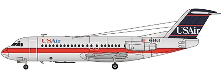 F-rsin Plastic FRP4097 Fokker F-28-4000 USAir 1/144