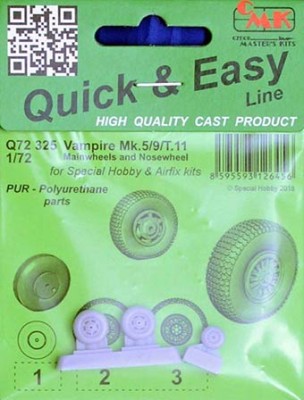 CMK Q72325 Vampire Mk.5/9/T.11 Main &amp; Nose wheels 1/72
