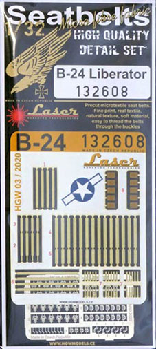 HGW 132608 Seatbelts B-24 Liberator (laser) 1/32