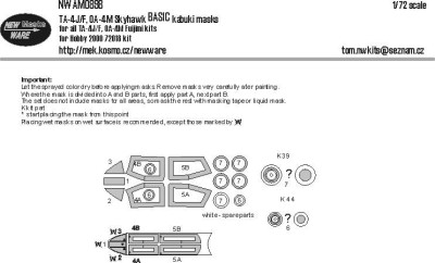 New Ware NWA-M0898 Mask TA-4J/F,0A-4M Skyhawk BASIC (H.2000/FUJ) 1/72