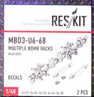 Reskit RS48-0095 MBD3-U6-68 Multiple Bomb Racks (TRUMP,GWH) 1/48