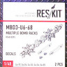 Reskit RS48-0095 MBD3-U6-68 Multiple Bomb Racks (TRUMP,GWH) 1/48