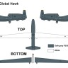 Miniwing Plastic MINI309 Northrop-Grumman RQ-4B GLOBAL HAWK USAF 1/144