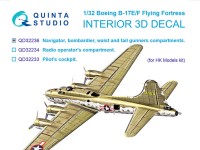 Quinta studio QD32236 Boeing B-17E/F Отсеки штурмана, бомбардира и стрелков (HK models) 1/32