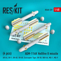 Reskit 48329 AGM-114K Hellfire II missile (4 pcs.) 1/48