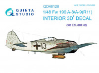 Quinta studio QD48128 Fw 190 A-8/A-9 (R11) (для модели Eduard) 3D Декаль интерьера кабины 1/48