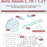 Peewit M72350 Canopy mask Avro Anson C.19/T.21 (VALOM) 1/72