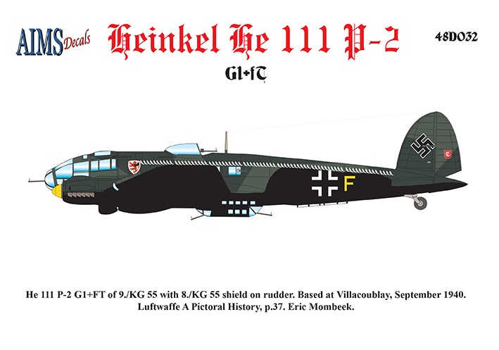 Aims AIMS48D032 Heinkel He-IIIP-2 September 1940 1/48