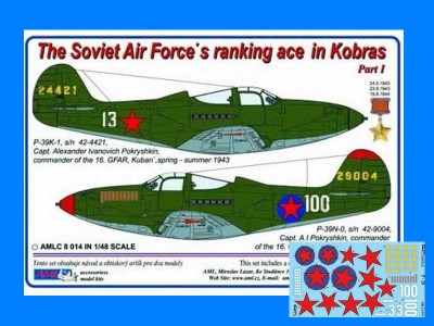 AML AMLC48014 Декали for P-39 K-1/N-0 (A.Pokryshkin) 1/48