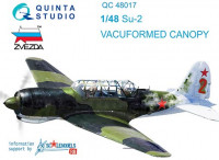 Quinta studio QC48017 Su-2 vacuformed clear canopy (for Zvezda kit) 1/48