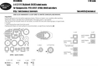 New Ware NWA-M0355 1/48 Mask A-4 E/F/K Skyhawk BASIC (HAS)