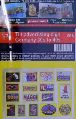Plus model 568 Tin advertising sign, Germany 30s-40s 1/35