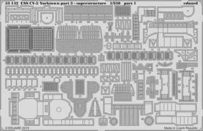Eduard 53142 USS CV-5 Yorktown part 3 superstructure 1/350 1/350