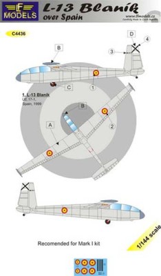 Lf Model C4436 Decals L-13 Blanik over Spain 1/144