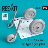 Reskit RS24-010 Bf-109G wheels set type 2 (weighted) 1/24