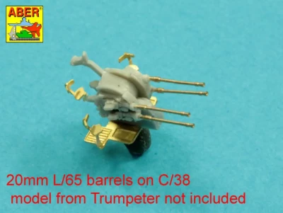 Aber 200L-10 Set of 20 pcs 20 mm L/65 barrels C/38 for German shipsUniversal set 1/200