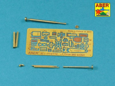 Aber 35 L-114 Barrel for Russian 12,7mm heavy machine gun DShK, WWII version (Soviet JS-2:; JS-3; JSU-152;JS-2M) (designed to be used with Cyber-Hobby, Dragon and Trumpeter kits) 1/35