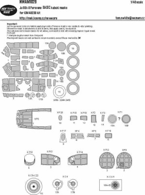 New Ware NWA-M1029 Mask Ju 88A-8 Paravane BASIC (ICM 48230) 1/48