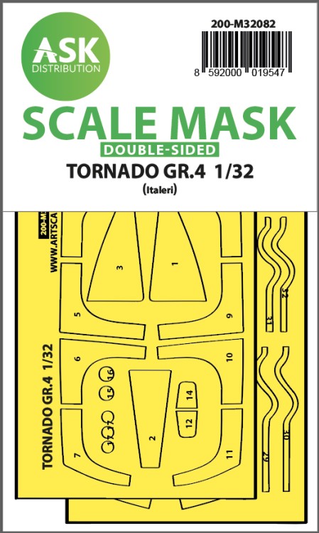 Art Scale 200-M32082 Panavia Tornado GR.4 canopy frame paint mask (inside and outside) 1/32