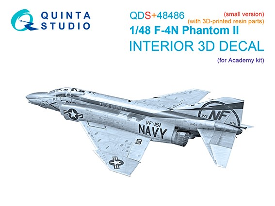 Quinta studio QDS+48486 F-4N Phantom II (Academy) (малая версия) 3D Декаль интерьера 1/48