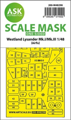 Art Scale 200-M48298 Westland Lysander Mk.I/Mk.III one-sided painting mask for Airfix 1/48