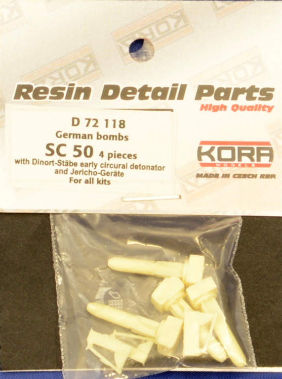 Kora Model D72118 German bombs SC 50 (4 pcs.) - set No.2 1/72