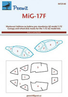 Peewit PW-M72140 1/72 Canopy mask MiG-17F (AZ MODEL)