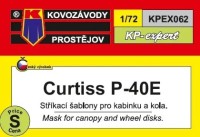 Kovozavody Prostejov EX062 Canopy & wheel mask Curtiss P-40E 1/72