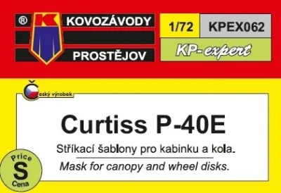 Kovozavody Prostejov EX062 Canopy &amp; wheel mask Curtiss P-40E 1/72