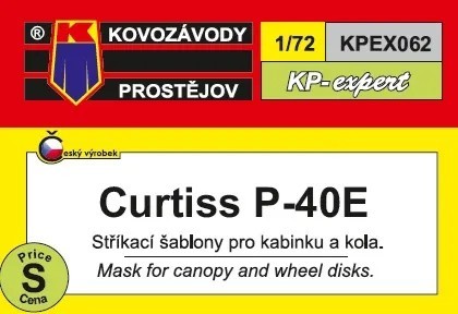 Kovozavody Prostejov EX062 Canopy & wheel mask Curtiss P-40E 1/72