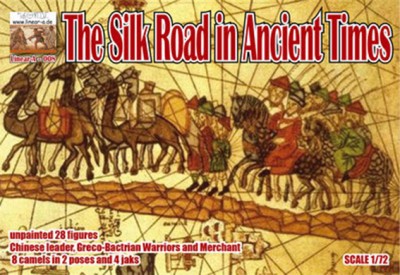 Linear-A LA008 The Silk Road In Ancient Times 28 Figures In 7 Poses + 8 Camels + Jak 1/72