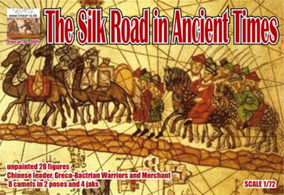 Linear-A LA008 The Silk Road In Ancient Times 28 Figures In 7 Poses + 8 Camels + Jak 1/72