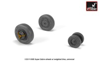 Armory ARAW32303 North-American F-100D Super Sabre wheels with weighted tires/tyres 1/32