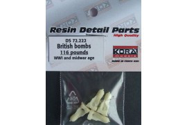 Kora Model DS72222 British bombs - 116 pounds (4 pcs.) WWI 1/72