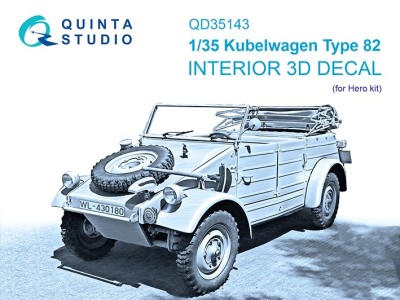 Quinta Studio QD35143 Kubelwagen Type 82 (Hero) 3D Декаль интерьера кабины 1/35