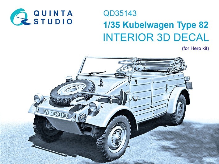 Quinta Studio QD35143 Kubelwagen Type 82 (Hero) 3D Декаль интерьера кабины 1/35