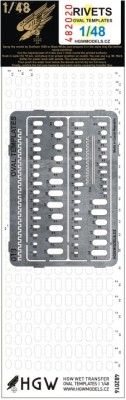 HGW 482020 Rivets - OVAL templates (decals &amp; PE set) 1/48
