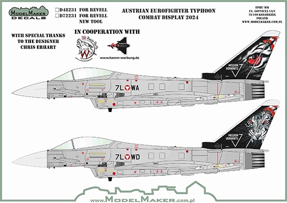 Model Maker Decals D48231 Austrian Eurofighter Typhoon Combat Display 2024 1/48