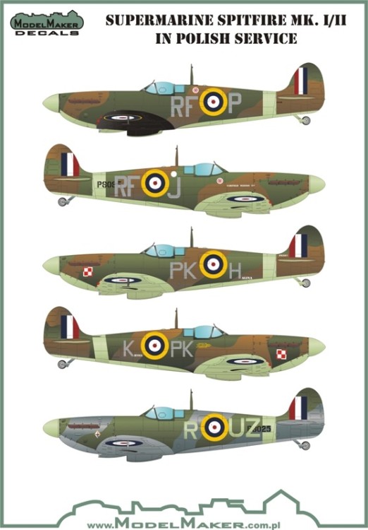 Model Maker Decals MD32074 Supermarine Spitfire Mk.I/Mk.II in Polish service 1/32