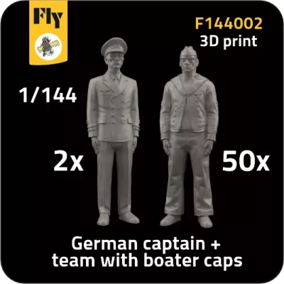 Fly F144002 2x Captain &amp; 50x Sailors w/ boater caps 1/144