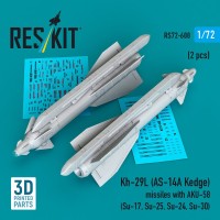 Reskit 72600 Kh-29L (AS-14A Kedge) missiles w/ AKU-58 (2x) 1/72