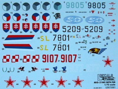 Ldecals Studio LDS-72001 1/72 Decals MiG-21MF/SM (5x camo)
