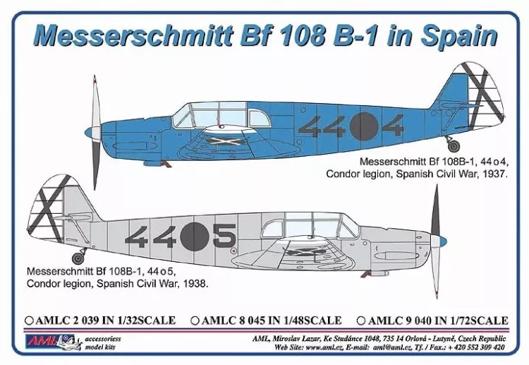 AML AMLC48045 Decals Messerschmitt Bf 108 in Spain 1/48