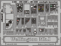 Eduard FE369 Wellington Mk.I cockpit interior TRU